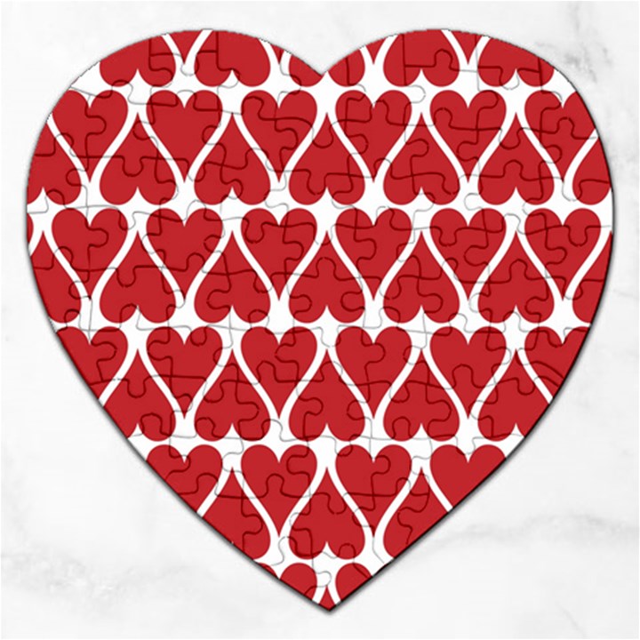 Hearts Pattern Seamless Red Love Jigsaw Puzzle (Heart)