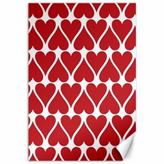 Hearts Pattern Seamless Red Love Canvas 12  X 18  by Pakrebo