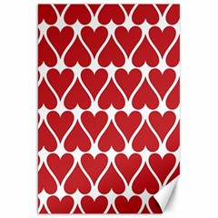 Hearts Pattern Seamless Red Love Canvas 20  X 30  by Pakrebo