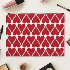 Hearts Pattern Seamless Red Love Cosmetic Bag (xl)