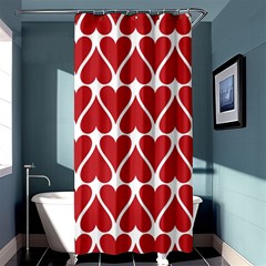 Hearts Pattern Seamless Red Love Shower Curtain 36  X 72  (stall)  by Pakrebo