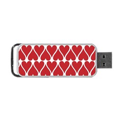 Hearts Pattern Seamless Red Love Portable Usb Flash (one Side) by Pakrebo