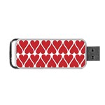 Hearts Pattern Seamless Red Love Portable USB Flash (Two Sides) Front