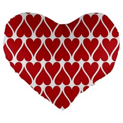 Hearts Pattern Seamless Red Love Large 19  Premium Heart Shape Cushions by Pakrebo