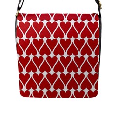 Hearts Pattern Seamless Red Love Flap Closure Messenger Bag (l) by Pakrebo