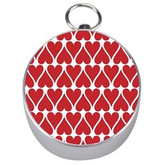 Hearts Pattern Seamless Red Love Silver Compasses by Pakrebo