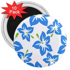 Hibiscus Wallpaper Flowers Floral 3  Magnets (10 Pack)  by Pakrebo