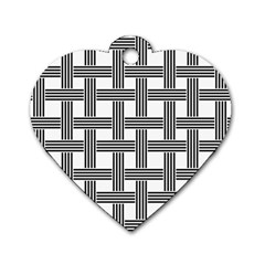 Seamless Stripe Pattern Lines Dog Tag Heart (two Sides) by Pakrebo