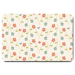 Floral Pattern Wallpaper Retro Large Doormat  by Pakrebo