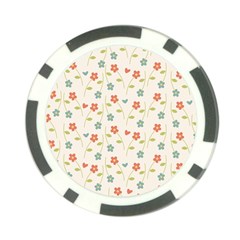 Floral Pattern Wallpaper Retro Poker Chip Card Guard (10 Pack) by Pakrebo