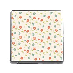 Floral Pattern Wallpaper Retro Memory Card Reader (square 5 Slot) by Pakrebo