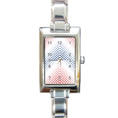 Dots Pointillism Abstract Chevron Rectangle Italian Charm Watch