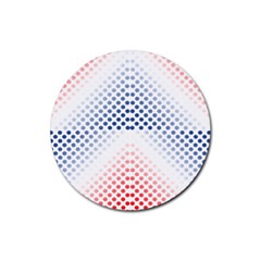 Dots Pointillism Abstract Chevron Rubber Coaster (round)  by Pakrebo