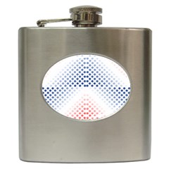 Dots Pointillism Abstract Chevron Hip Flask (6 Oz) by Pakrebo