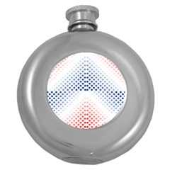 Dots Pointillism Abstract Chevron Round Hip Flask (5 Oz) by Pakrebo