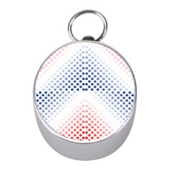 Dots Pointillism Abstract Chevron Mini Silver Compasses by Pakrebo