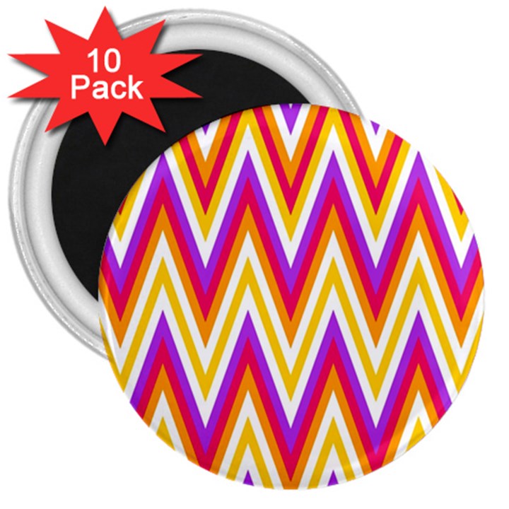 Chevrons Stripes Pattern Geometric 3  Magnets (10 pack) 