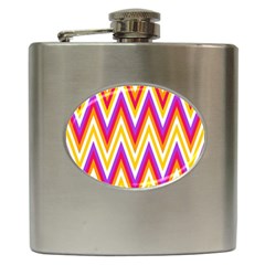 Chevrons Stripes Pattern Geometric Hip Flask (6 Oz) by Pakrebo