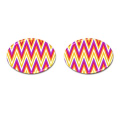 Chevrons Stripes Pattern Geometric Cufflinks (oval) by Pakrebo