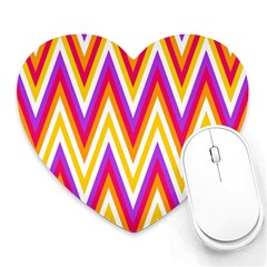 Chevrons Stripes Pattern Geometric Heart Mousepads by Pakrebo