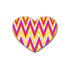 Chevrons Stripes Pattern Geometric Heart Coaster (4 Pack)  by Pakrebo