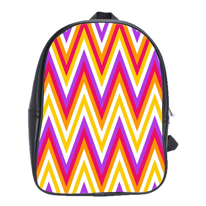 Chevrons Stripes Pattern Geometric School Bag (Large)