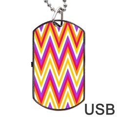 Chevrons Stripes Pattern Geometric Dog Tag Usb Flash (one Side)