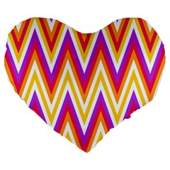 Chevrons Stripes Pattern Geometric Large 19  Premium Heart Shape Cushions by Pakrebo