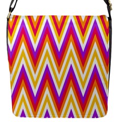 Chevrons Stripes Pattern Geometric Flap Closure Messenger Bag (s) by Pakrebo