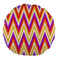 Chevrons Stripes Pattern Geometric Large 18  Premium Flano Round Cushions by Pakrebo