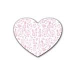 Tropical pattern Rubber Coaster (Heart)  Front