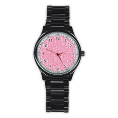 Tropical Pattern Stainless Steel Round Watch by Valentinaart