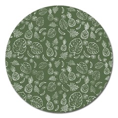 Tropical Pattern Magnet 5  (round) by Valentinaart