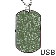 Tropical Pattern Dog Tag Usb Flash (one Side) by Valentinaart