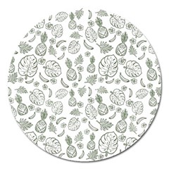 Tropical Pattern Magnet 5  (round) by Valentinaart