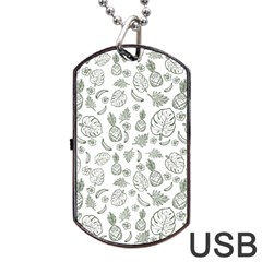 Tropical Pattern Dog Tag Usb Flash (two Sides) by Valentinaart