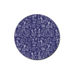 Tropical Pattern Rubber Coaster (round)  by Valentinaart