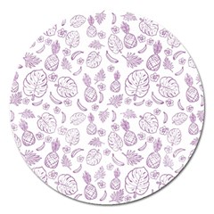 Tropical Pattern Magnet 5  (round) by Valentinaart