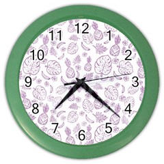 Tropical Pattern Color Wall Clock by Valentinaart