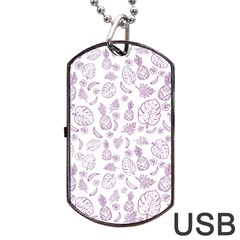 Tropical Pattern Dog Tag Usb Flash (one Side) by Valentinaart