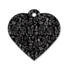 Tropical Pattern Dog Tag Heart (two Sides) by Valentinaart