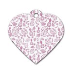 Tropical pattern Dog Tag Heart (Two Sides) Front