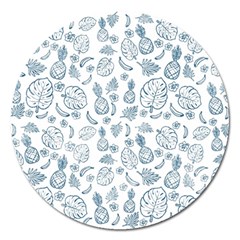 Tropical Pattern Magnet 5  (round) by Valentinaart