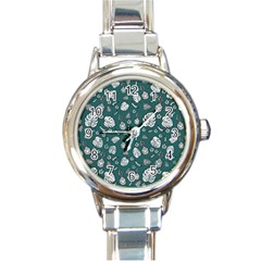 Tropical Pattern Round Italian Charm Watch by Valentinaart