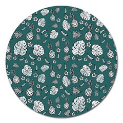 Tropical Pattern Magnet 5  (round) by Valentinaart