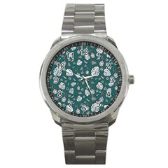 Tropical Pattern Sport Metal Watch by Valentinaart