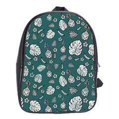 Tropical Pattern School Bag (xl) by Valentinaart