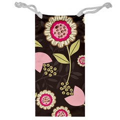 Flowers Wallpaper Floral Decoration Jewelry Bag by Pakrebo