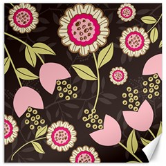 Flowers Wallpaper Floral Decoration Canvas 16  X 16  by Pakrebo