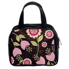 Flowers Wallpaper Floral Decoration Classic Handbag (two Sides) by Pakrebo